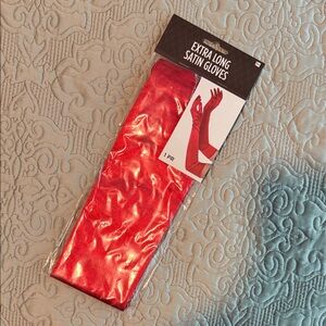 Extra Long Satin Red Gloves